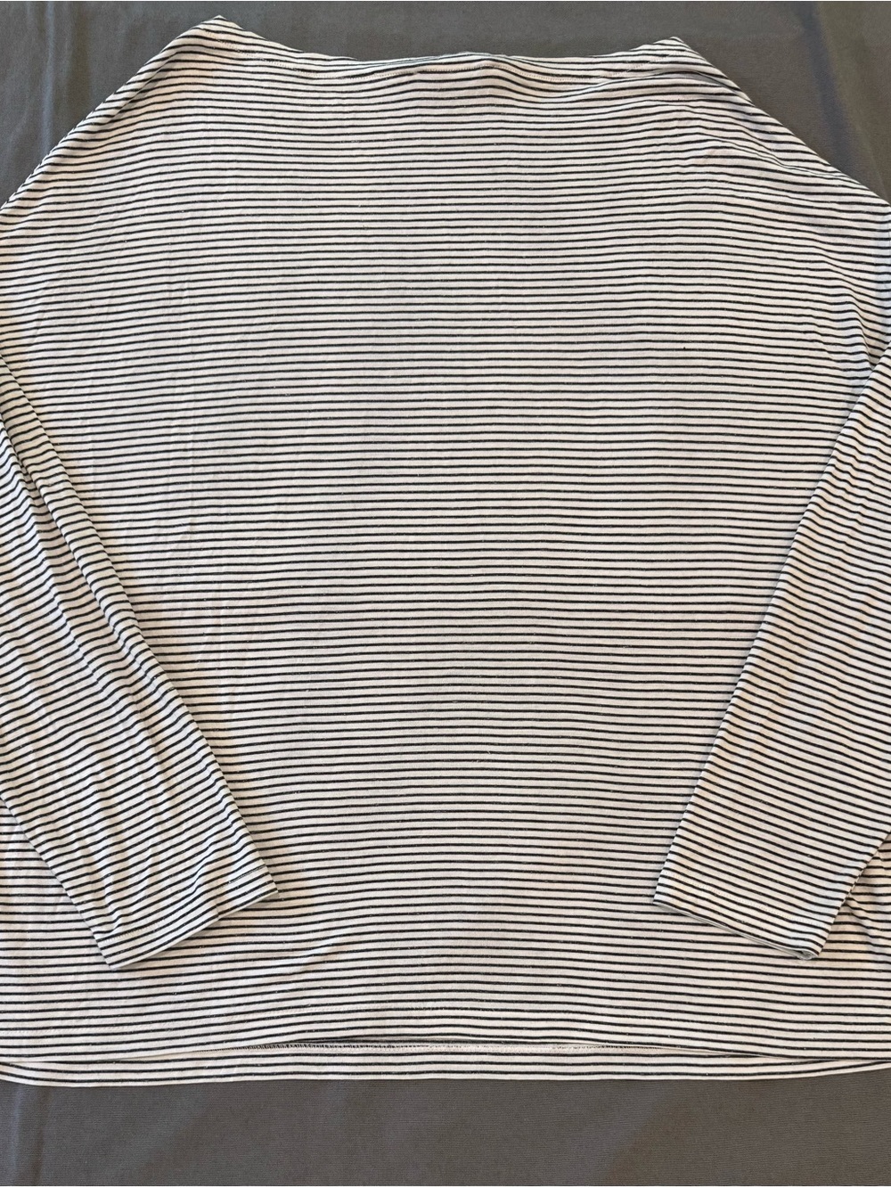 All Saints Women's Oversized Boat Neck Black & White Striped Long Sleeve Tee - S - Picture 2 of 6